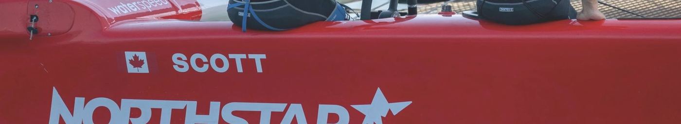The Waterspeed logo on the hull of the NorthStar F50